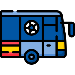 autobús del equipo icono