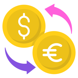 dollar en euro Icône