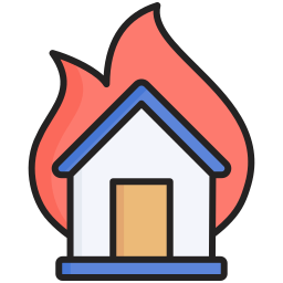 casa en llamas icono