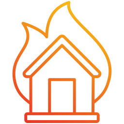 casa en llamas icono