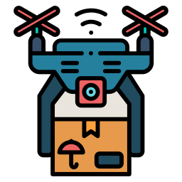 Delivery drone icon
