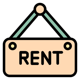 Rent sign board icon