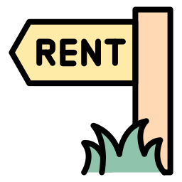Rent sign board icon