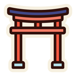 puerta japonesa icono