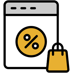 Online shopping discount icon