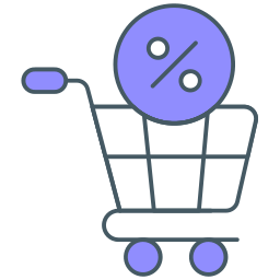 Online shopping discount icon