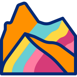 montaña arcoiris icono