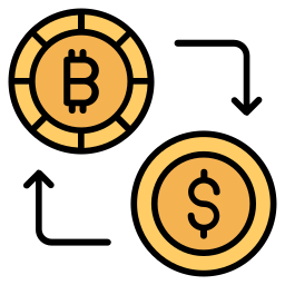 intercambio de bitcoins icono