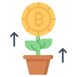 crescita del bitcoin icona