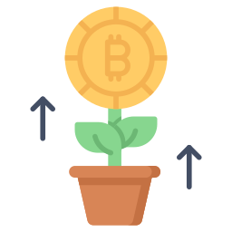 crecimiento de bitcoin icono