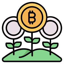 crecimiento de bitcoins icono