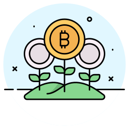 crecimiento de bitcoin icono