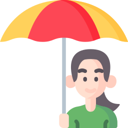 Девушка-зонтик иконка