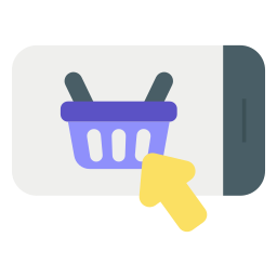 aplicación de compras móvil icono
