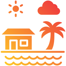 Пляжный курорт иконка
