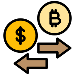 troca de bitcoins Ícone