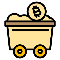 carrito de bitcoins icono