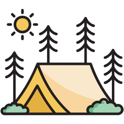 campamento de verano icono