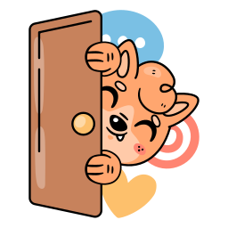 Peeking sticker