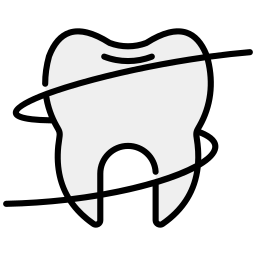 limpieza con hilo dental icono