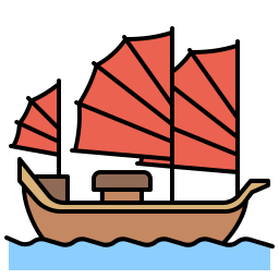 Junk boat icon