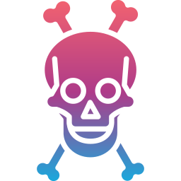 calavera y huesos icono