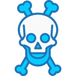 calavera y huesos icono