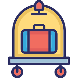 Luggage trolley icon