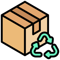 caja de reciclaje icono