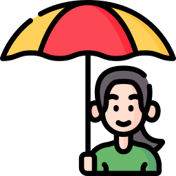 Umbrella girl icon