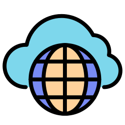 sieć chmurowa ikona