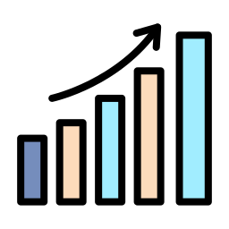 grafico di crescita icona