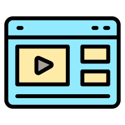 aprendizaje en vídeo icono