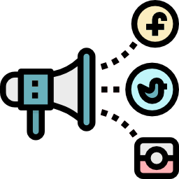 medios de comunicación social icono