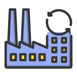 Sustainable factory icon
