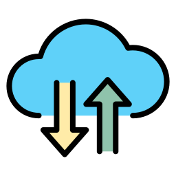 trasferimento nel cloud icona