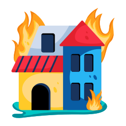 Burning house icon