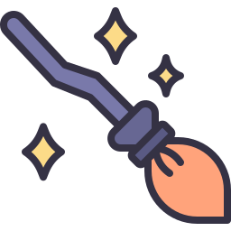Broom witch icon