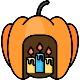 Хэллоуинская свеча иконка