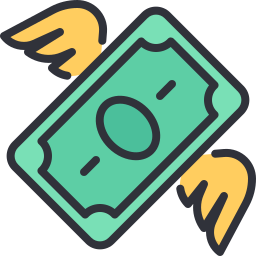 Flying money icon