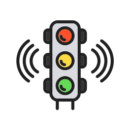 Traffic control lights icon