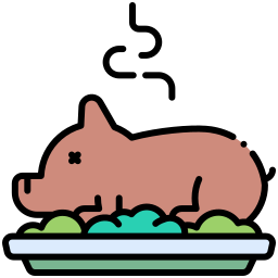 cerdo asado icono