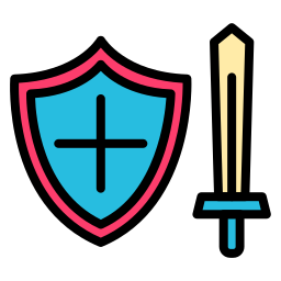 scudo con spada icona