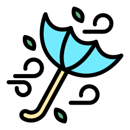 Broken umbrella icon