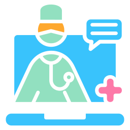 usługa medyczna on-line ikona