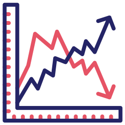 graphique linéaire Icône