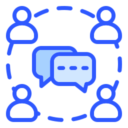 comunicación grupal icono
