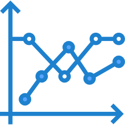 gráfico de líneas icono