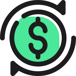 rotación de dinero icono
