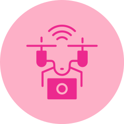 drone con fotocamera icona